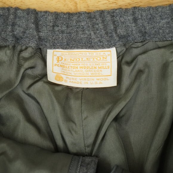 Vintage Lined Gray Virgin Wool Slacks Ladies Pendelton Elastic 30" Waist - Picture 4 of 4